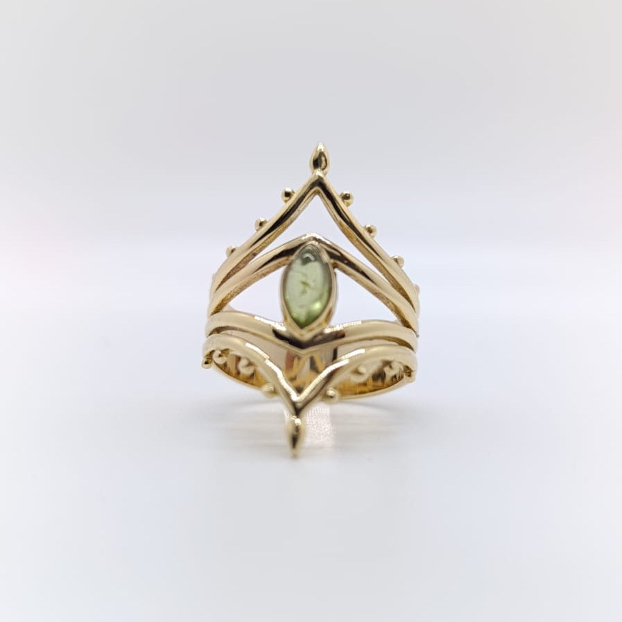 Anillo Geometria Chapado en Oro 18k