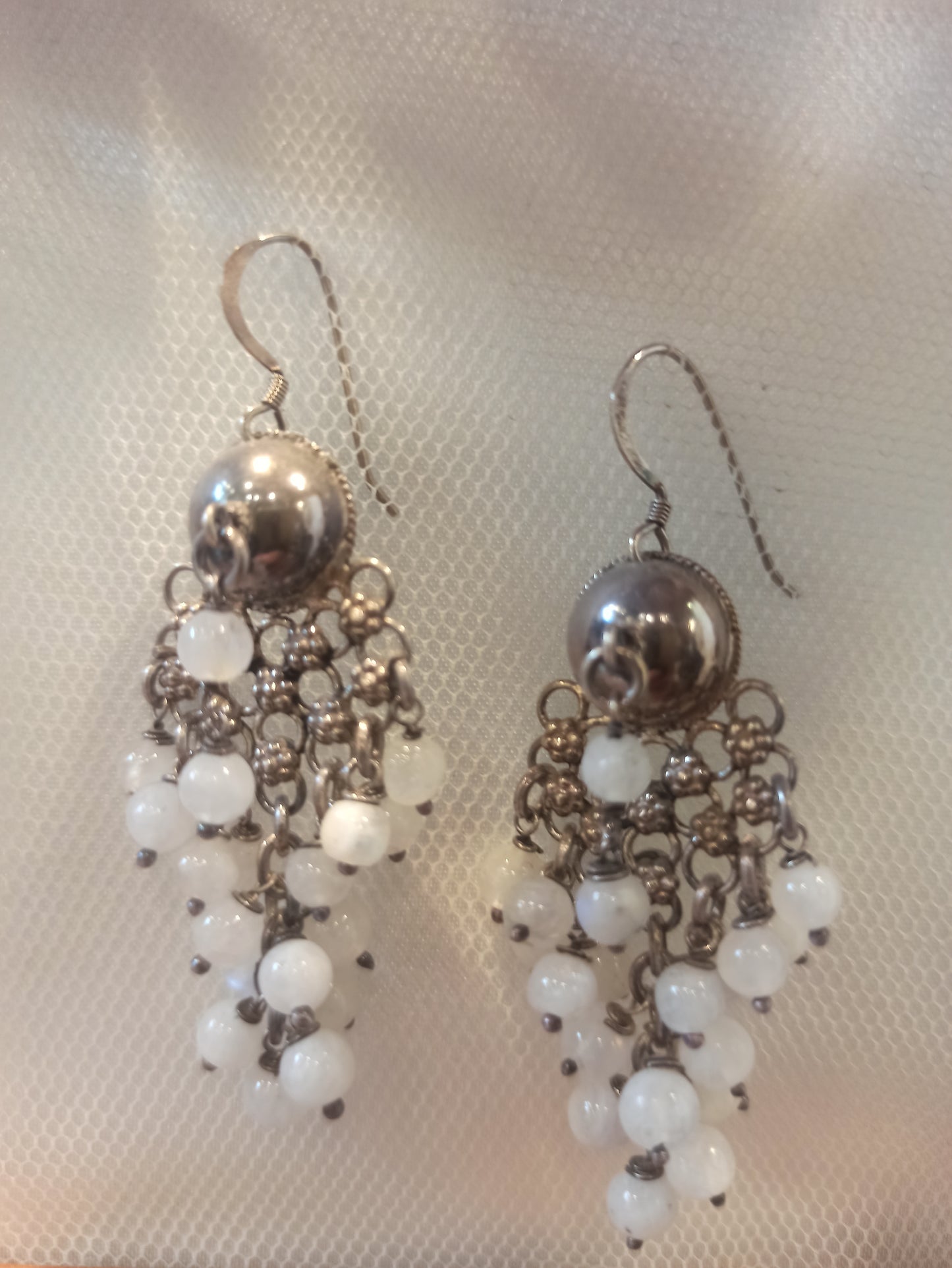 Pendiente Plata Piedra Luna racimo