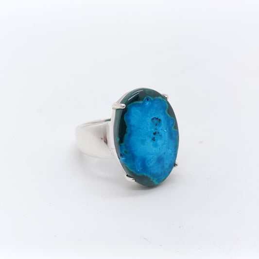 Anillo Malaquita - Turquesa Hecho a Mano Plata 925