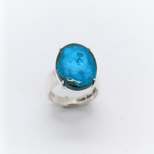 Anillo Malaquita - Turquesa Hecho a Mano Plata 925