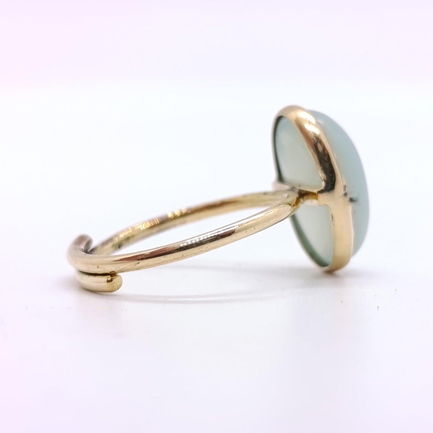 Anillo Calcedonia Azul Oval