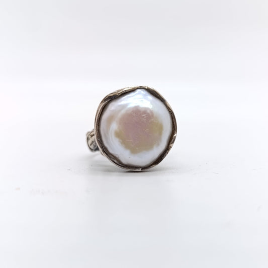 Anillo Perla Redonda Chapado Oro 18k
