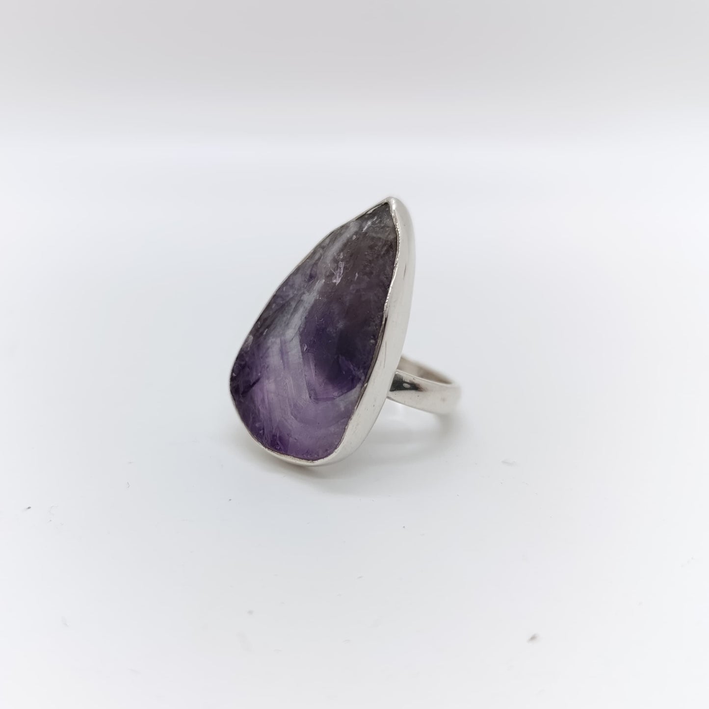 Anillo Artesanal en Plata 925 con Amatista Agatizada