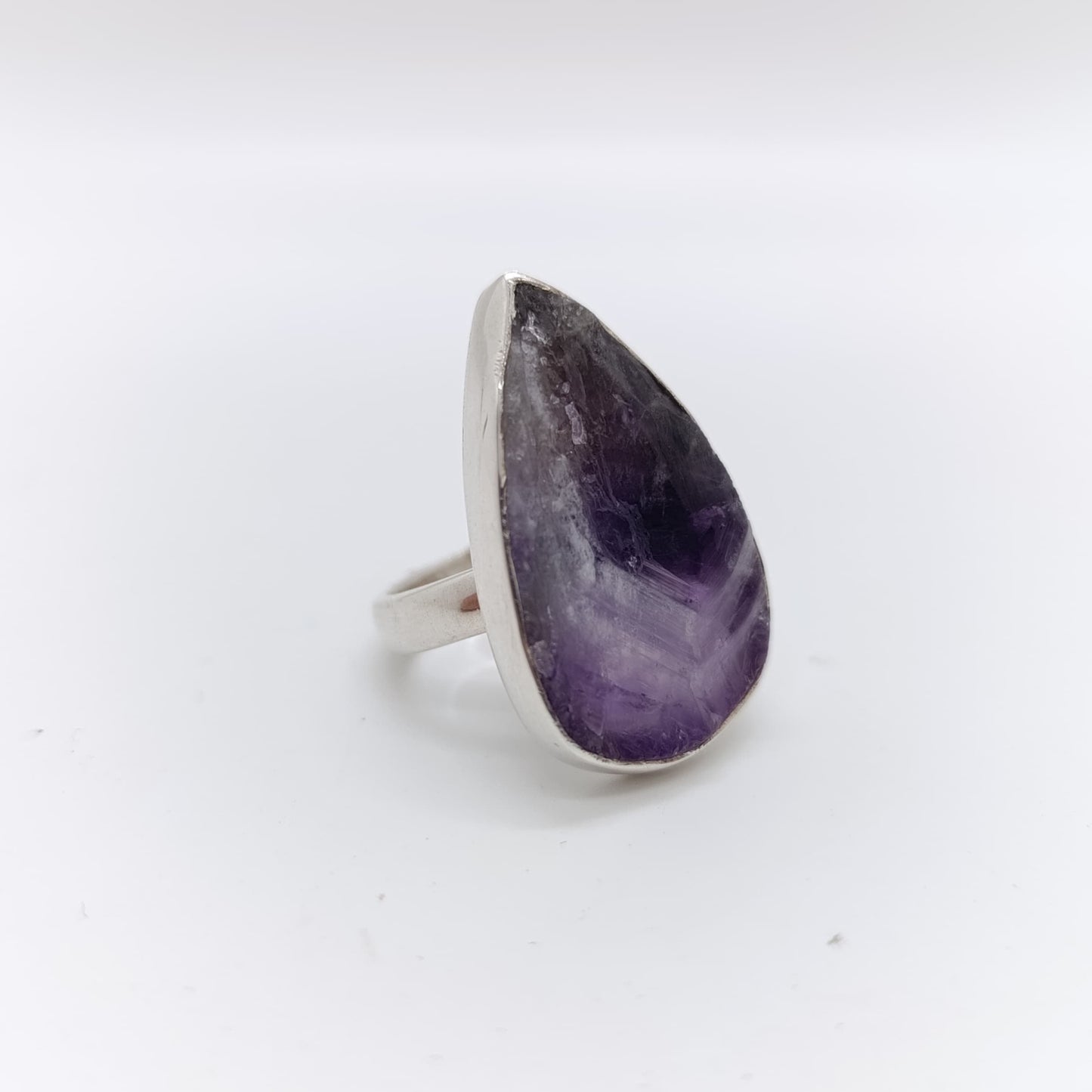 Anillo Artesanal en Plata 925 con Amatista Agatizada