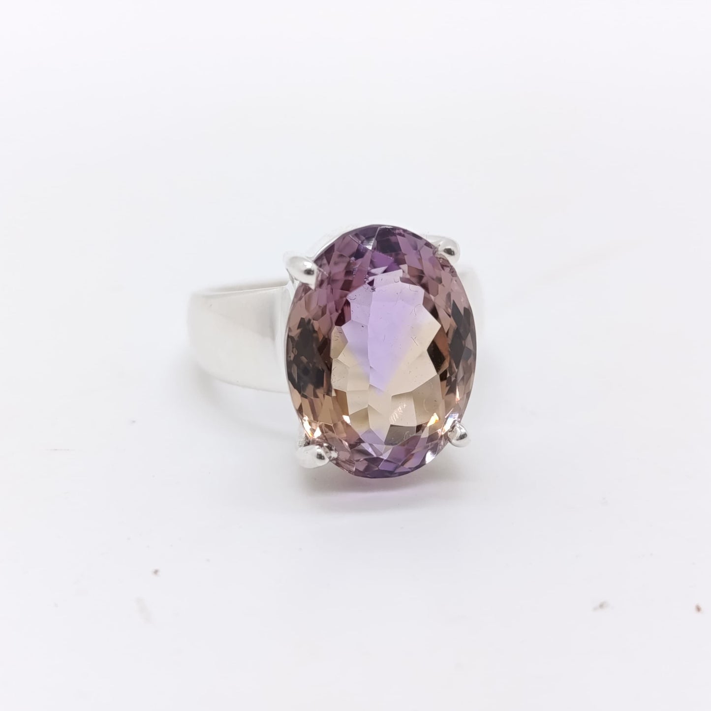 Anillo de Plata con Ametrino Natural