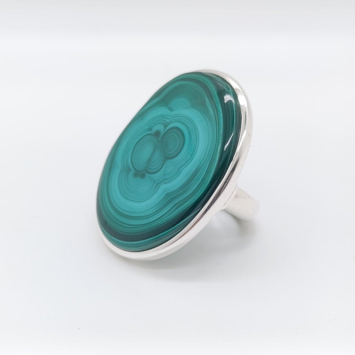 Anillo Estela Malaquita Natural en Plata 925