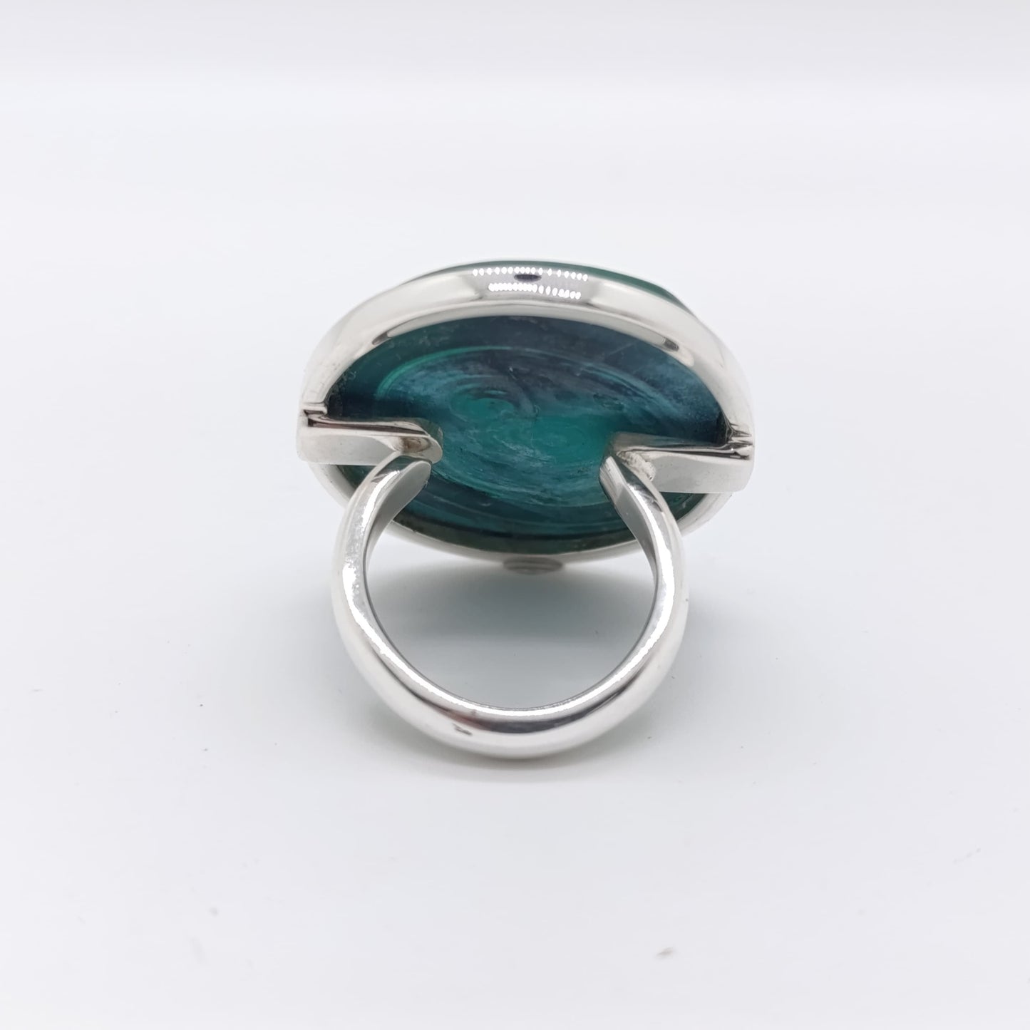 Anillo Estela Malaquita Natural en Plata 925