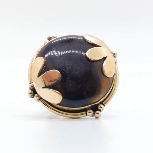 Anillo Ojo de Tigre Flor