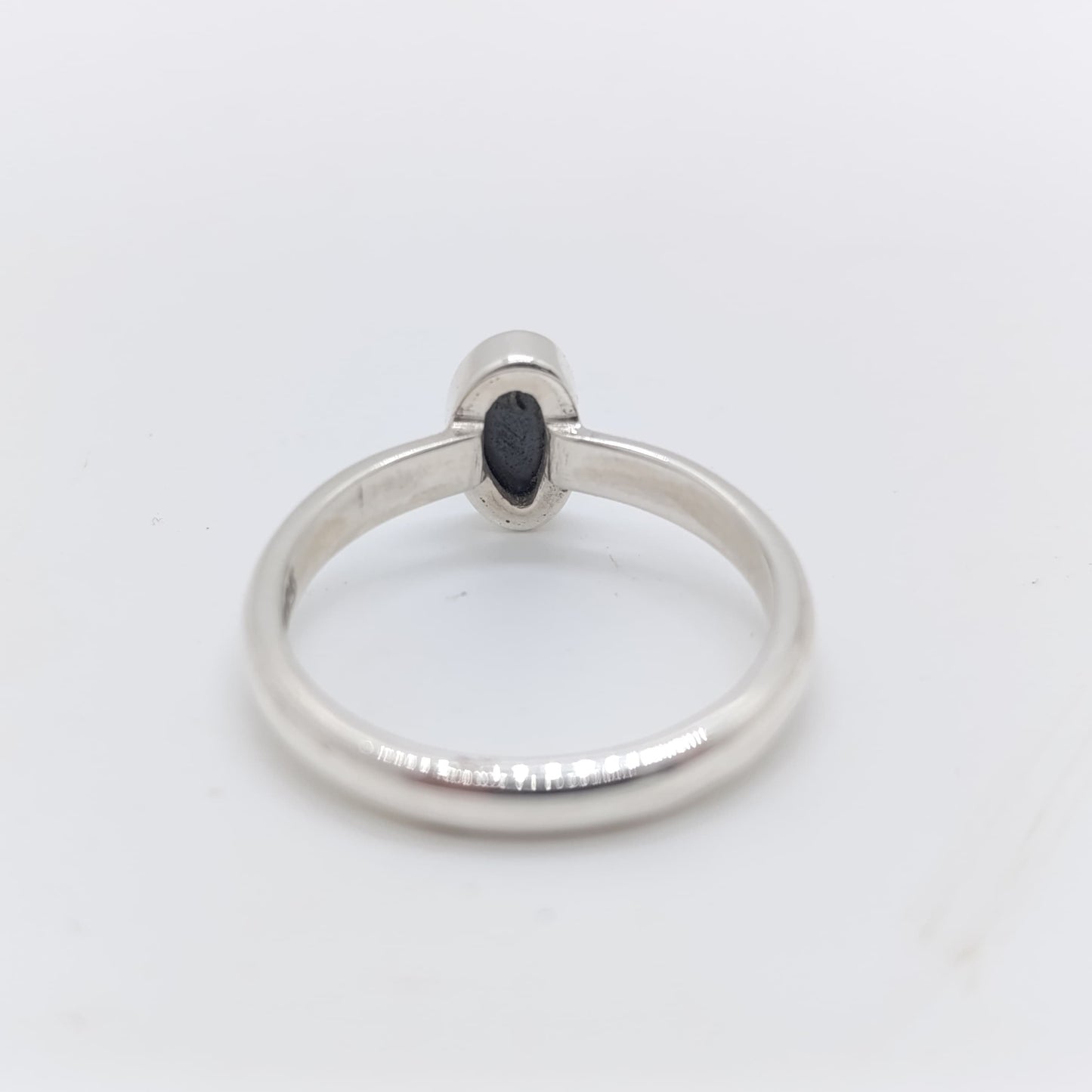Anillo Ópalo Azul Natural Hecho a Mano