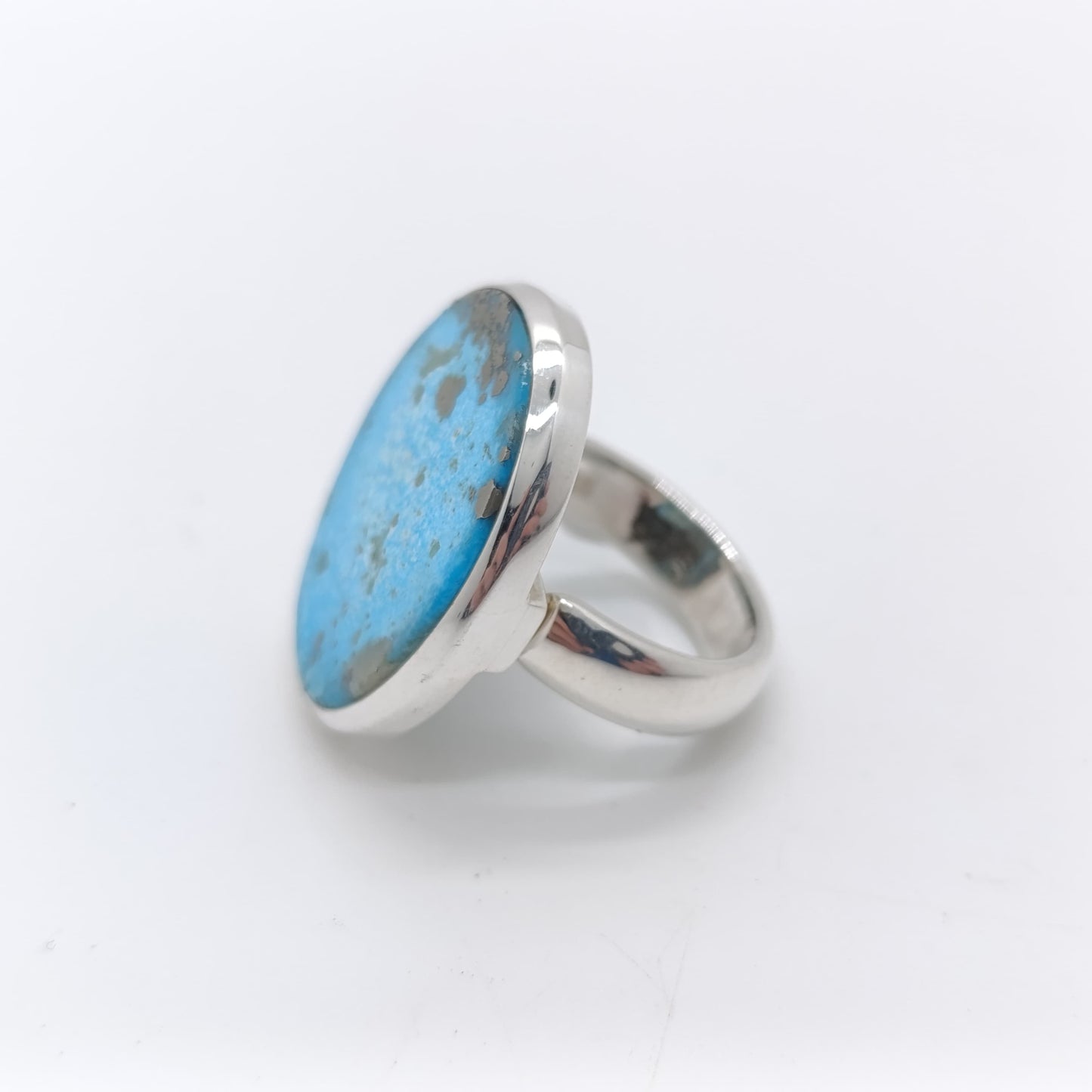 Anillo Turquesa Natural Hecho a Mano Plata 925