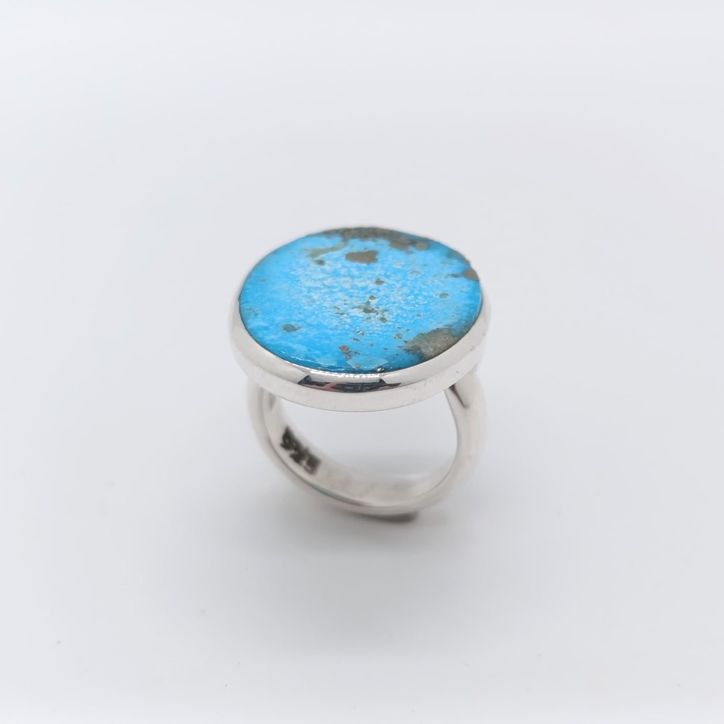 Anillo Turquesa Natural Hecho a Mano Plata 925