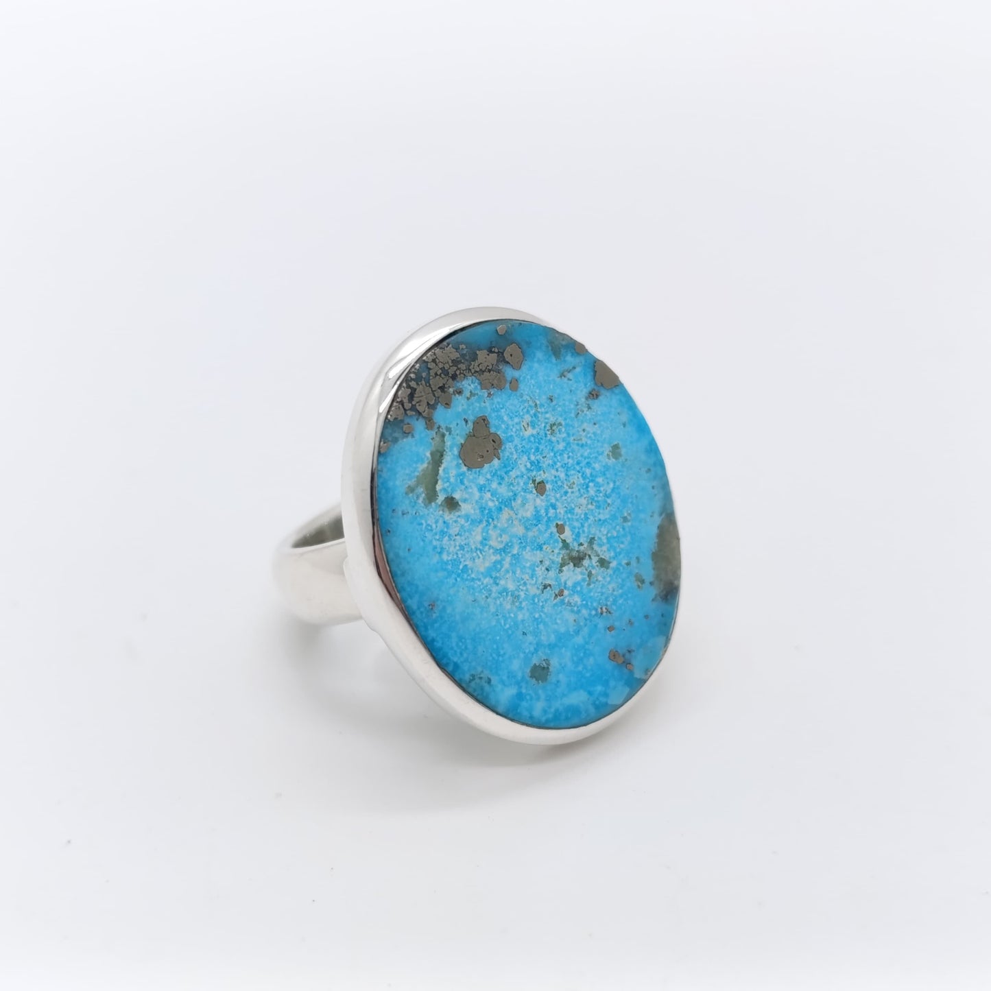 Anillo Turquesa Natural Hecho a Mano Plata 925