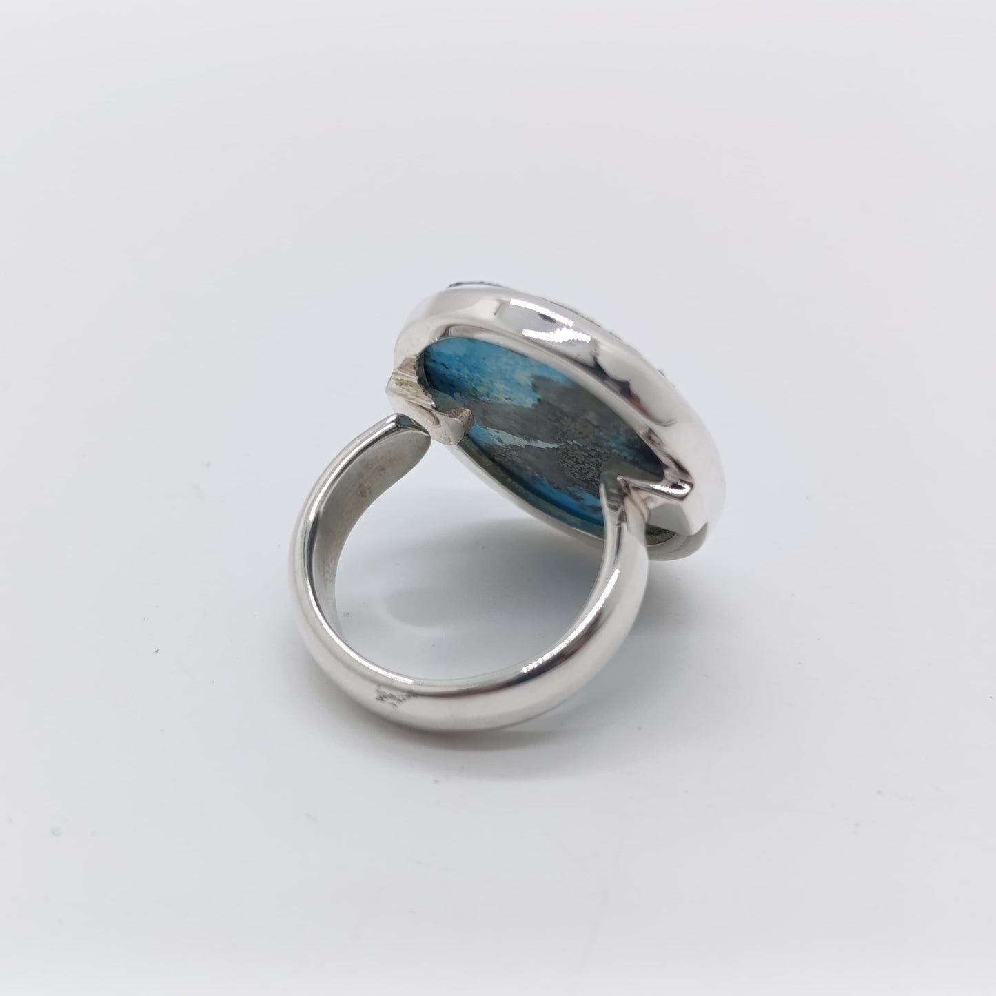 Anillo Turquesa Natural Hecho a Mano Plata 925