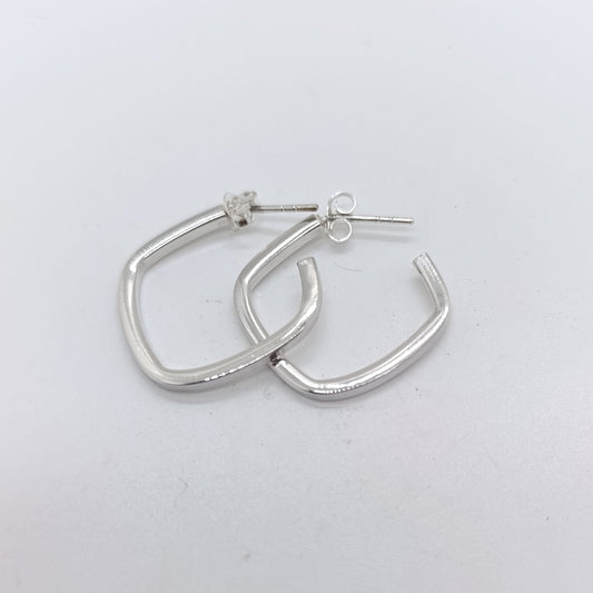 Pendiente Aro Cuadrado Plata 925