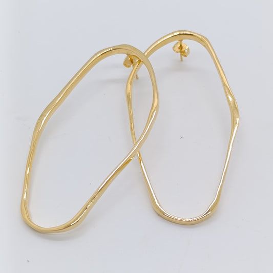 Pendientes Aro Boocle Plata 925 Chapado Oro 18k