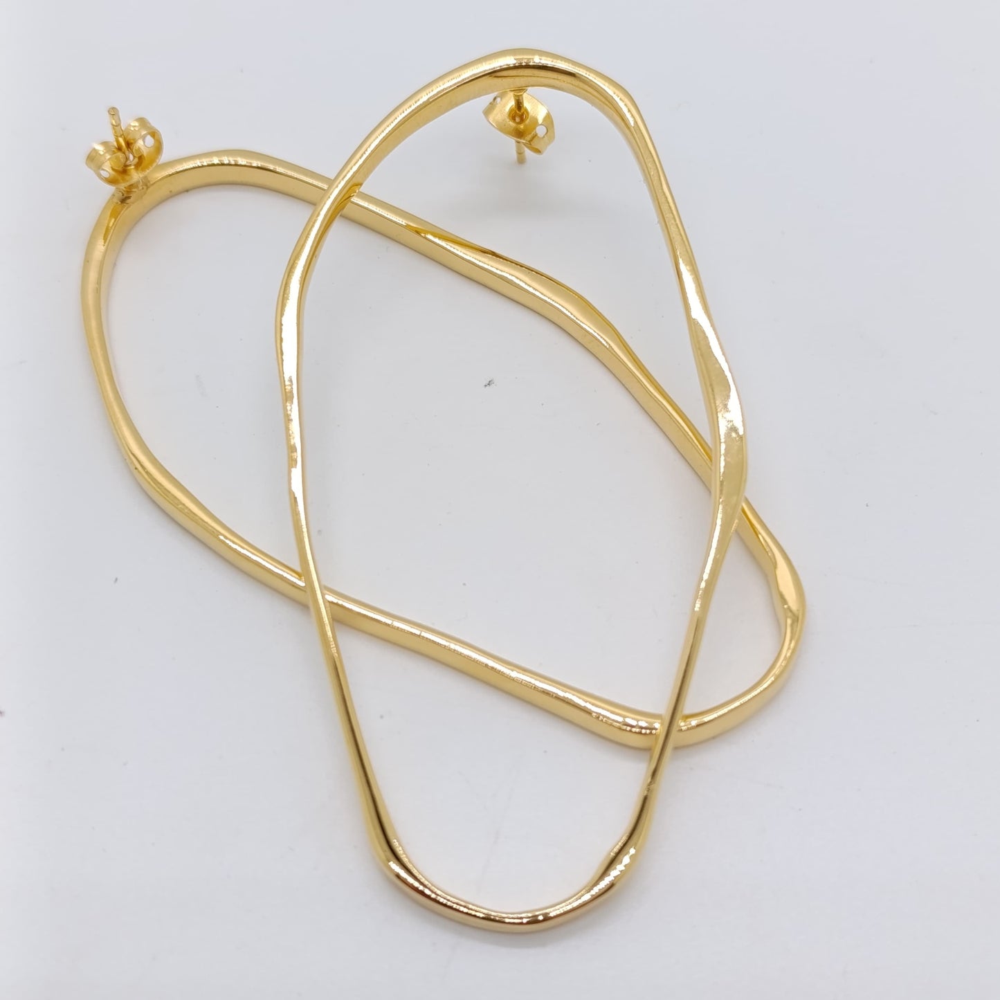 Pendientes Aro Boocle Plata 925 Chapado Oro 18k