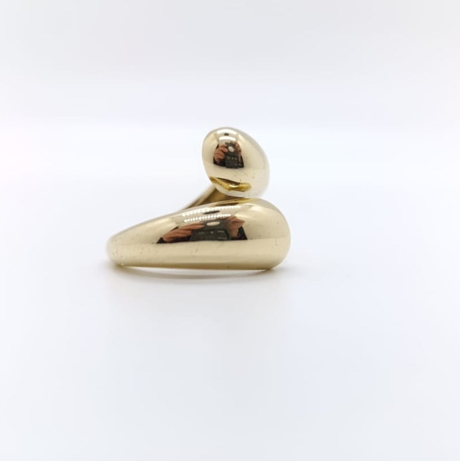 Anillo Double Round Chapado Oro 18k