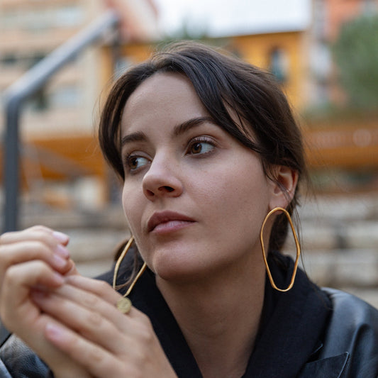 Pendientes Aro Boocle Plata 925 Chapado Oro 18k