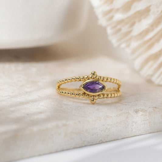 Anillo Ojo Chapado en Oro