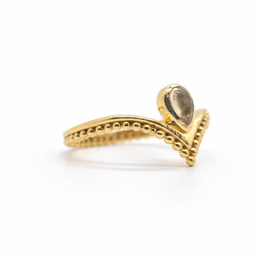 Anillo Punta Chapado Oro 18k