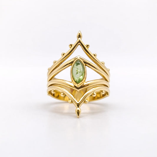 Anillo Geometria Chapado en Oro 18k