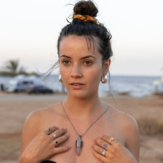 IC: ANILLO PLATA CUARZO ARTESANIA