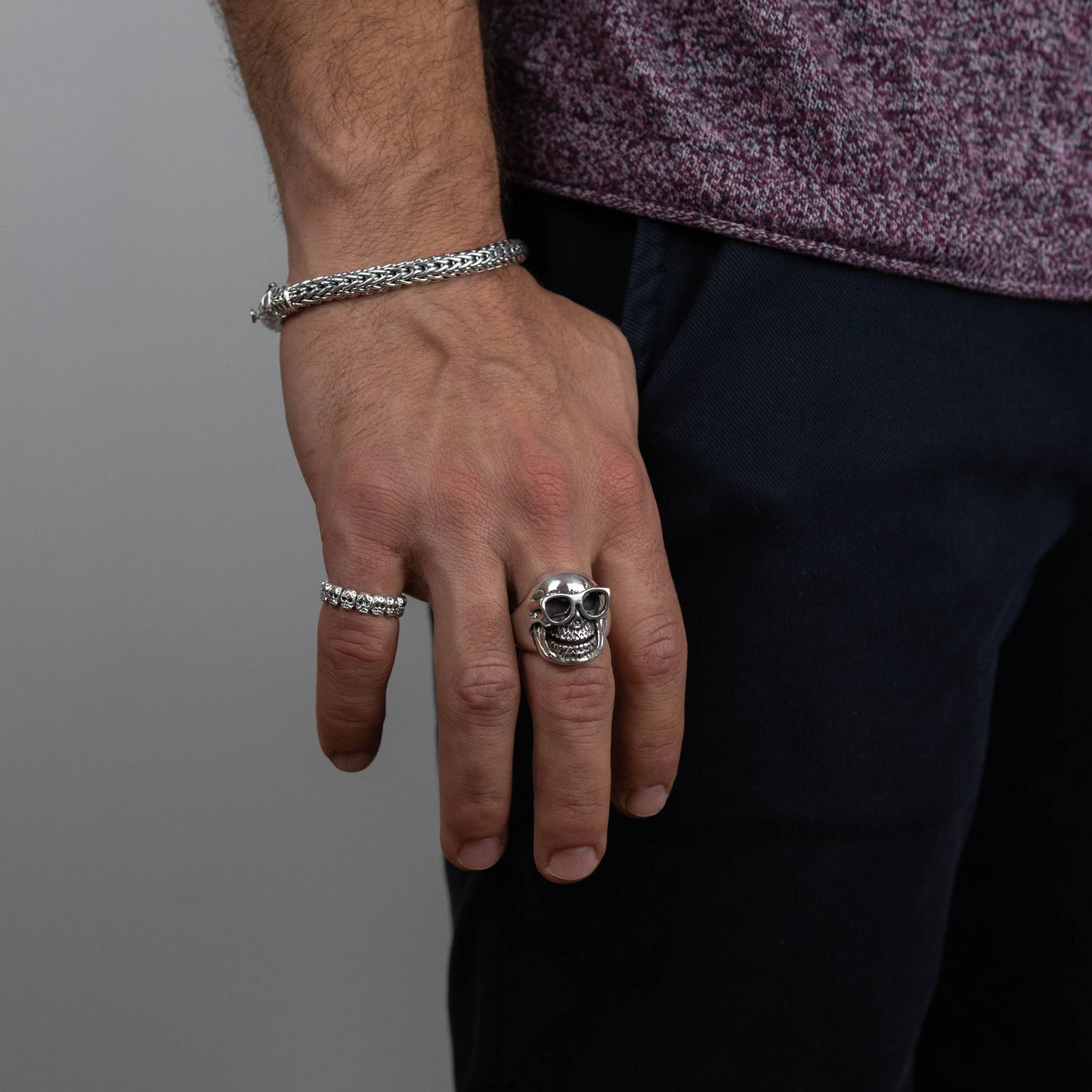 IC: ANILLO PLATA CALAVERA GAFAS