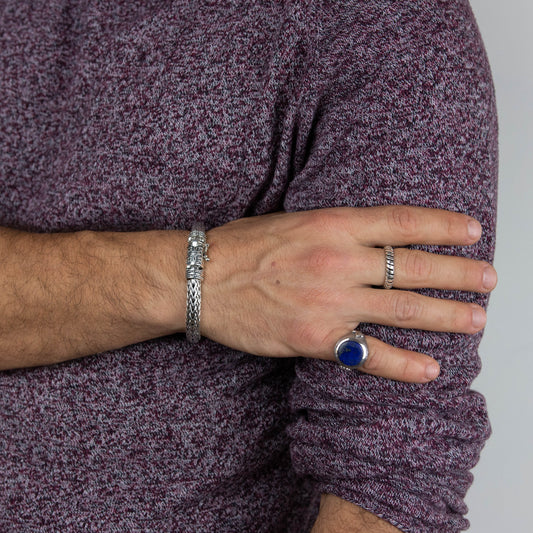 IC: ANILLO PLATA 925 LAPISLAZULI HOMBRE