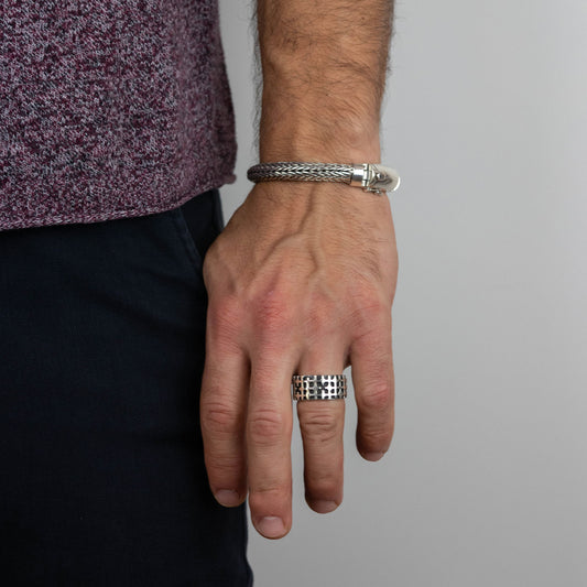 IC: ANILLO PLATA MALLA