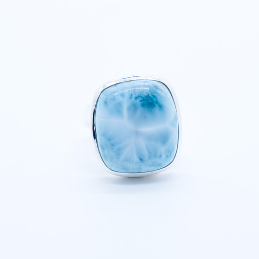 Anillo Larimar República Dominicana Cuadrado Plata 925