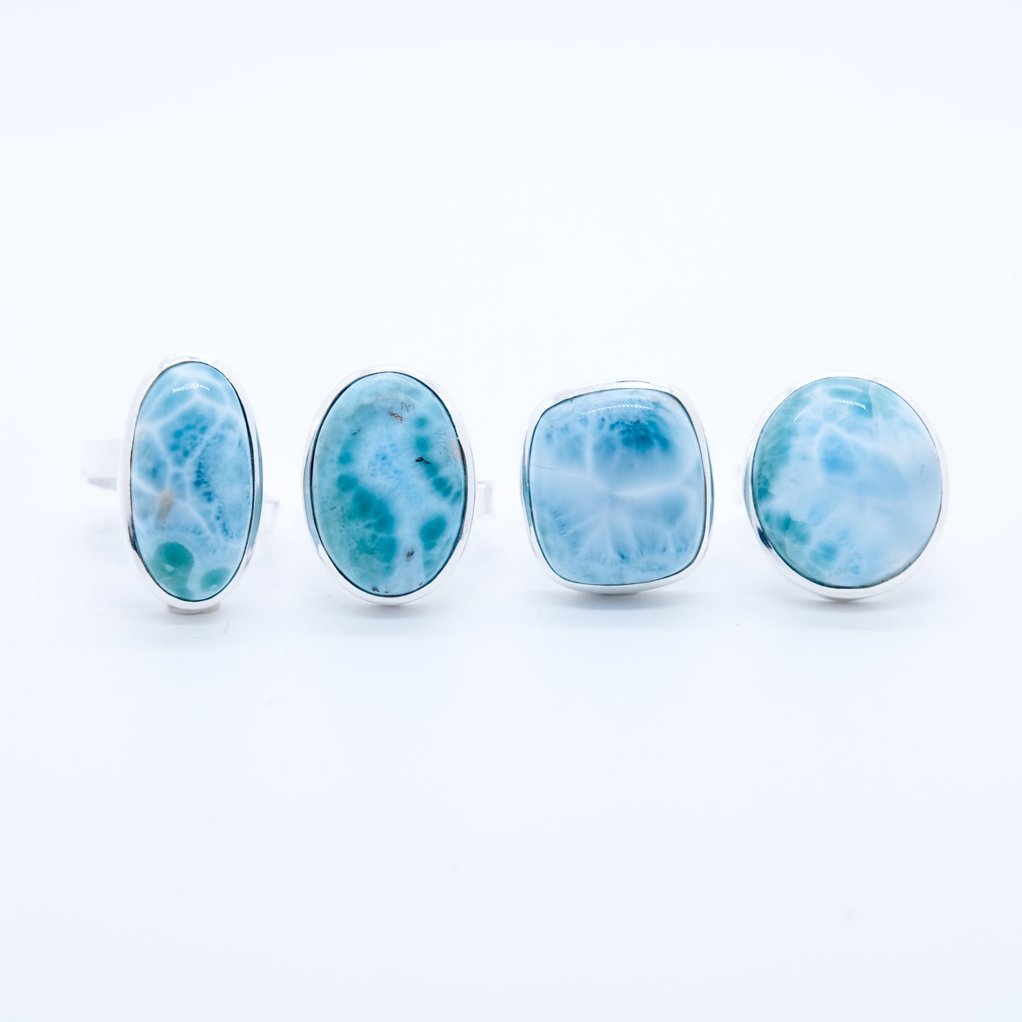 Anillo Larimar República Dominicana Cuadrado Plata 925