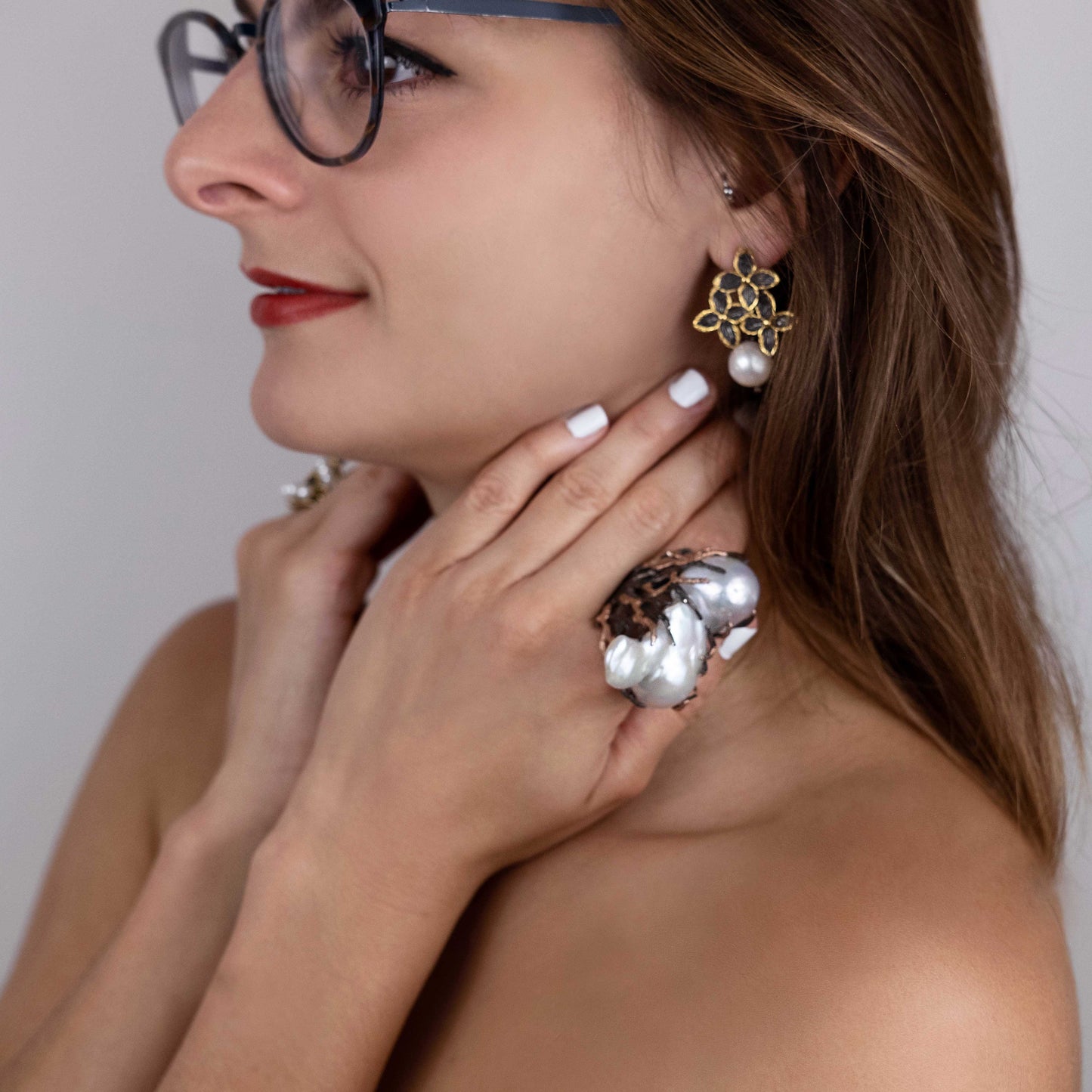 Pendiente Flower S - Plata Luz