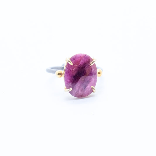 Anillo Rubí GoldSmith Plata 925 Baño Oro 18k