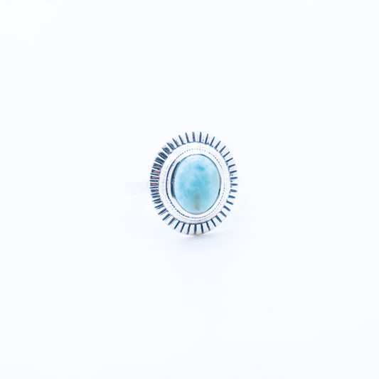 Anillo Livsnjutare Larimar Plata 930 Fairmined