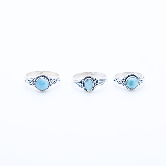 Anillo Maktub Larimar Natural Plata 930 Fairmined