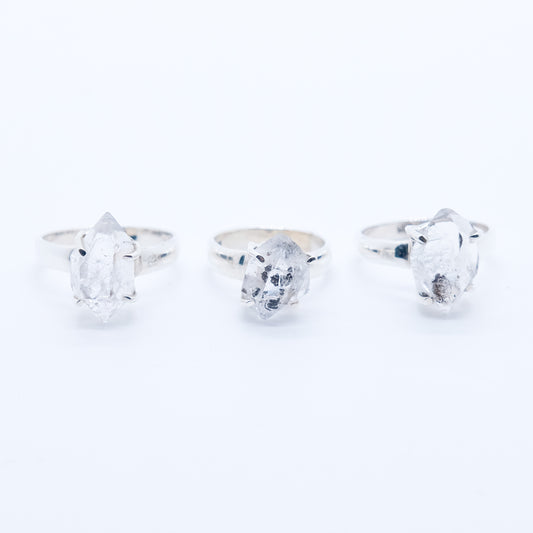 Anillo Cuarzo Diamante Hérkimer Plata 925 Ecológica