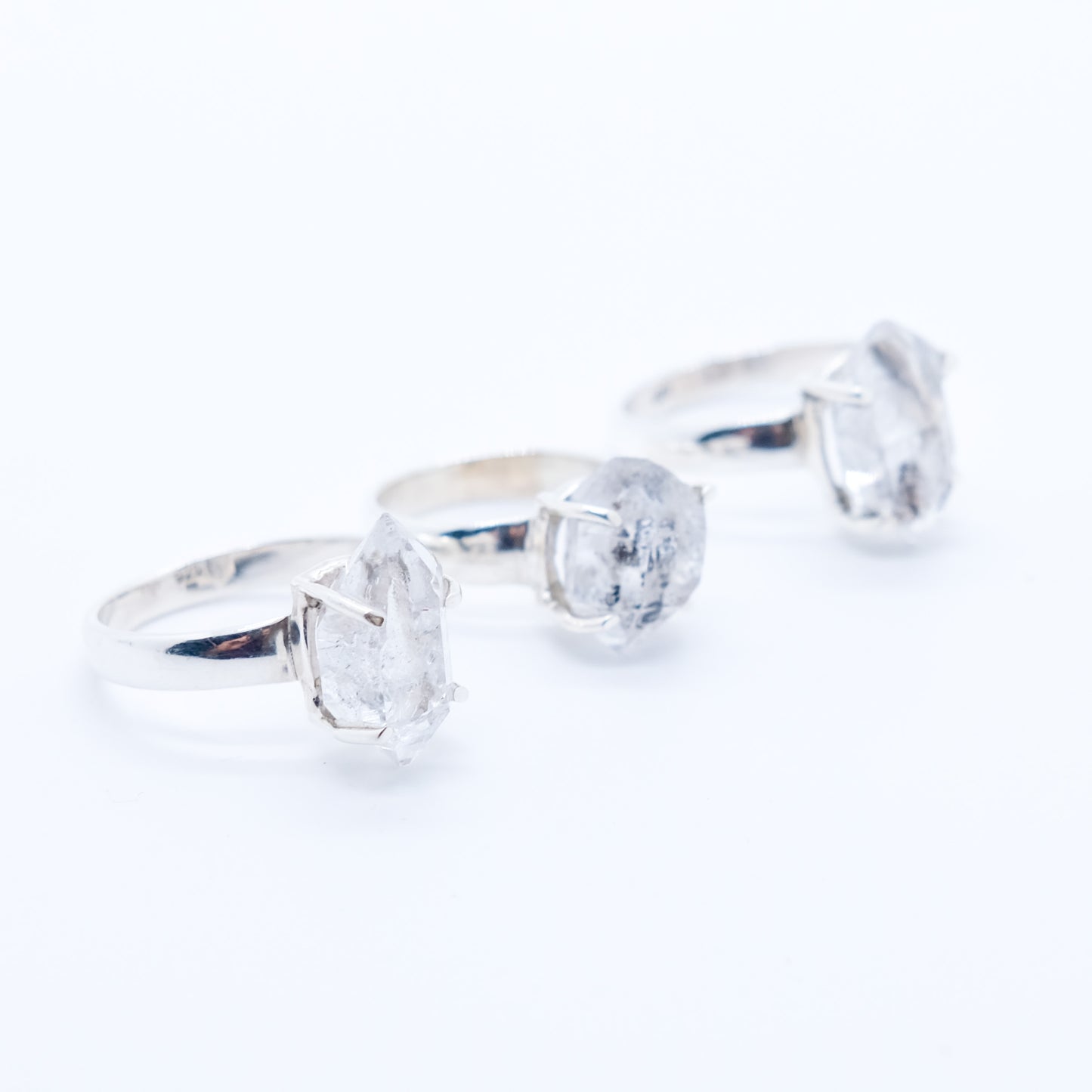 Anillo Cuarzo Diamante Hérkimer Plata 925 Ecológica