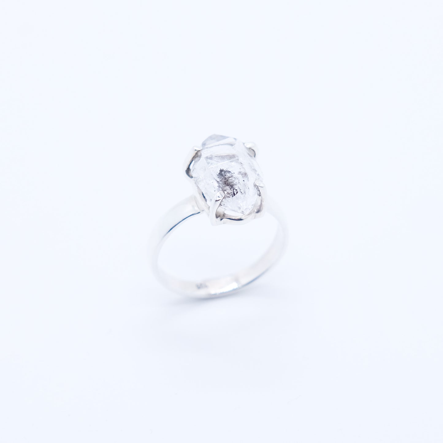 Anillo Cuarzo Diamante Hérkimer Plata 925 Ecológica