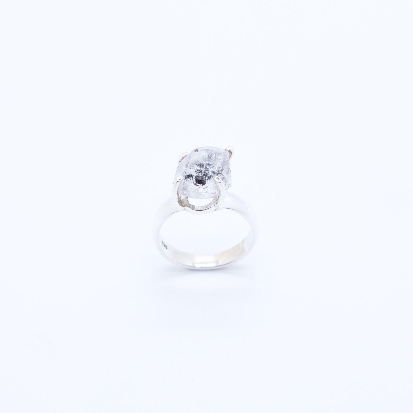 Anillo Cuarzo Diamante Hérkimer Plata 925 Fairmined