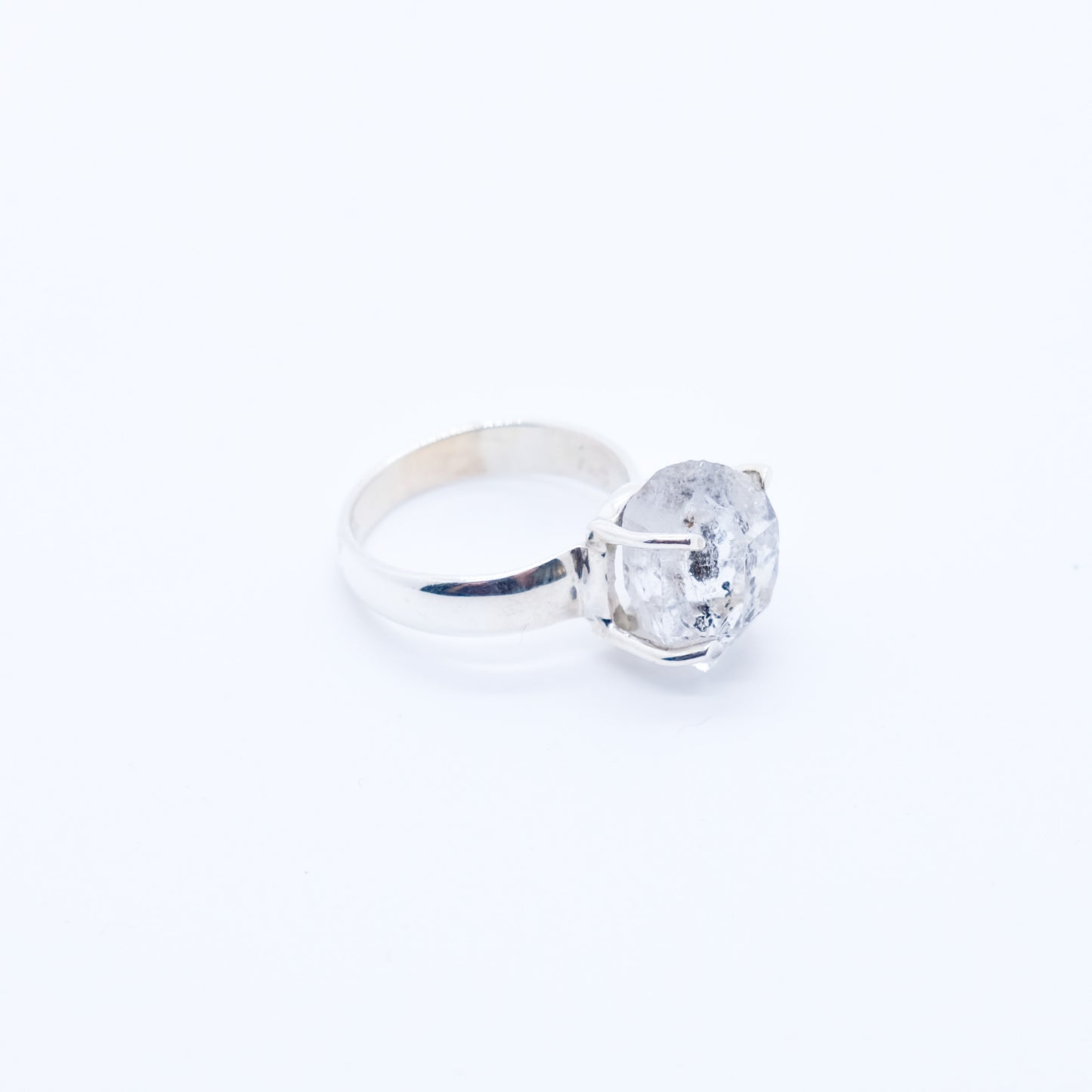 Anillo Cuarzo Diamante Hérkimer Plata 925 Ecológica
