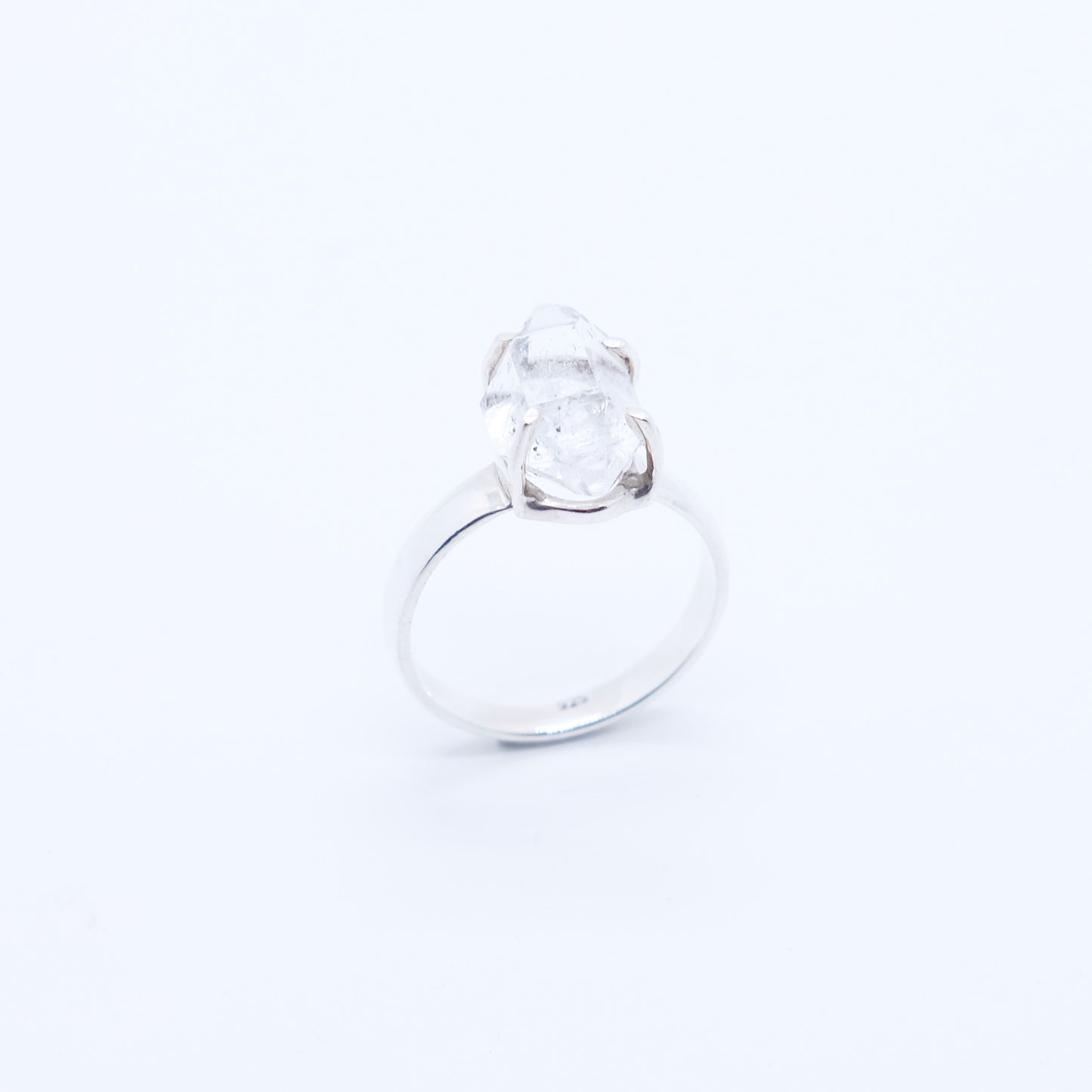 Anillo Cuarzo Diamante Hérkimer Plata 925 Ecológica