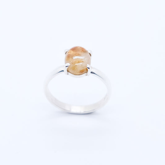 Anillo Cuarzo con Rutilo Venus Plata 925 Fairmined Hecho a Mano