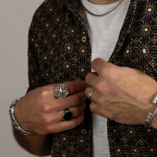 IC: Anillo PLATA Rosa de los Vientos 1