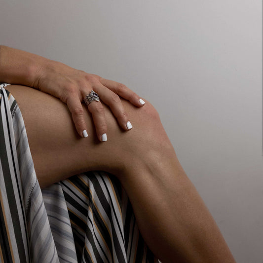 IC: ANILLO PLATA ORO AMATISTA NATURAL MUJER