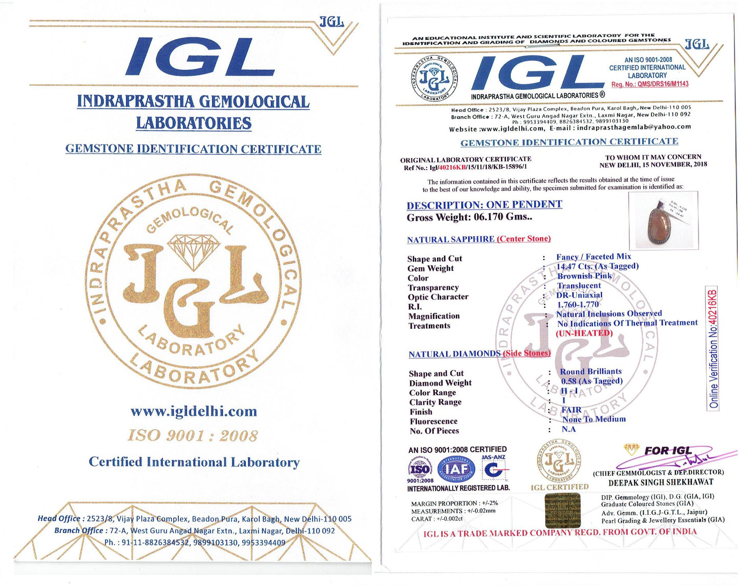 Colgante Zafire y diamantes