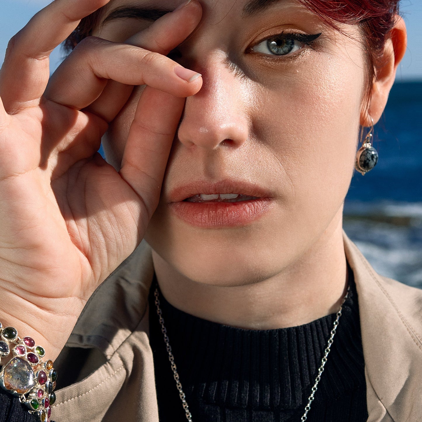 ic: 2 pendientes plata obsidiana