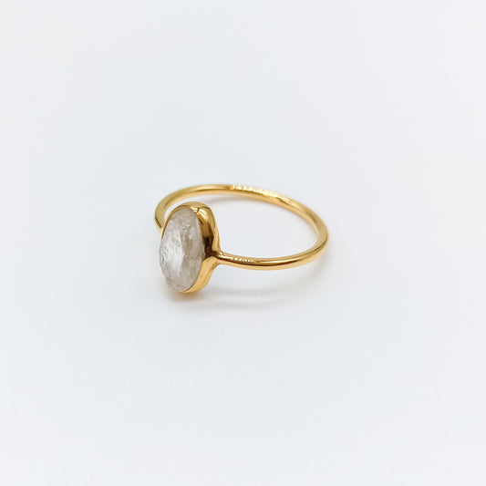 Anillo Diamante Cuarzo Herkimer irregular