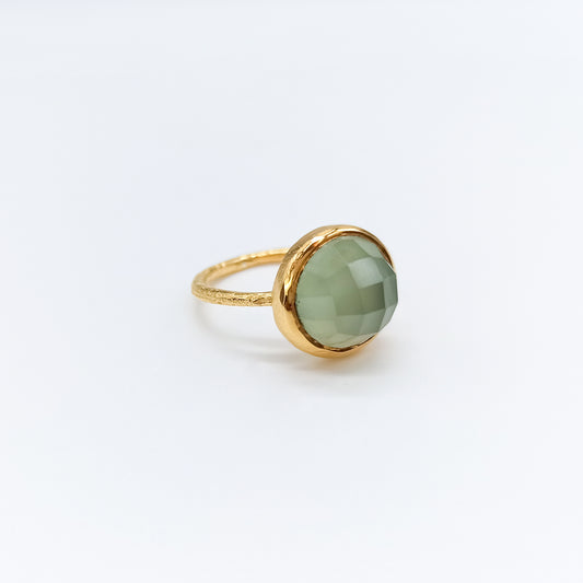 Anillo Nia Redondo Plata Chapada en Oro 18k