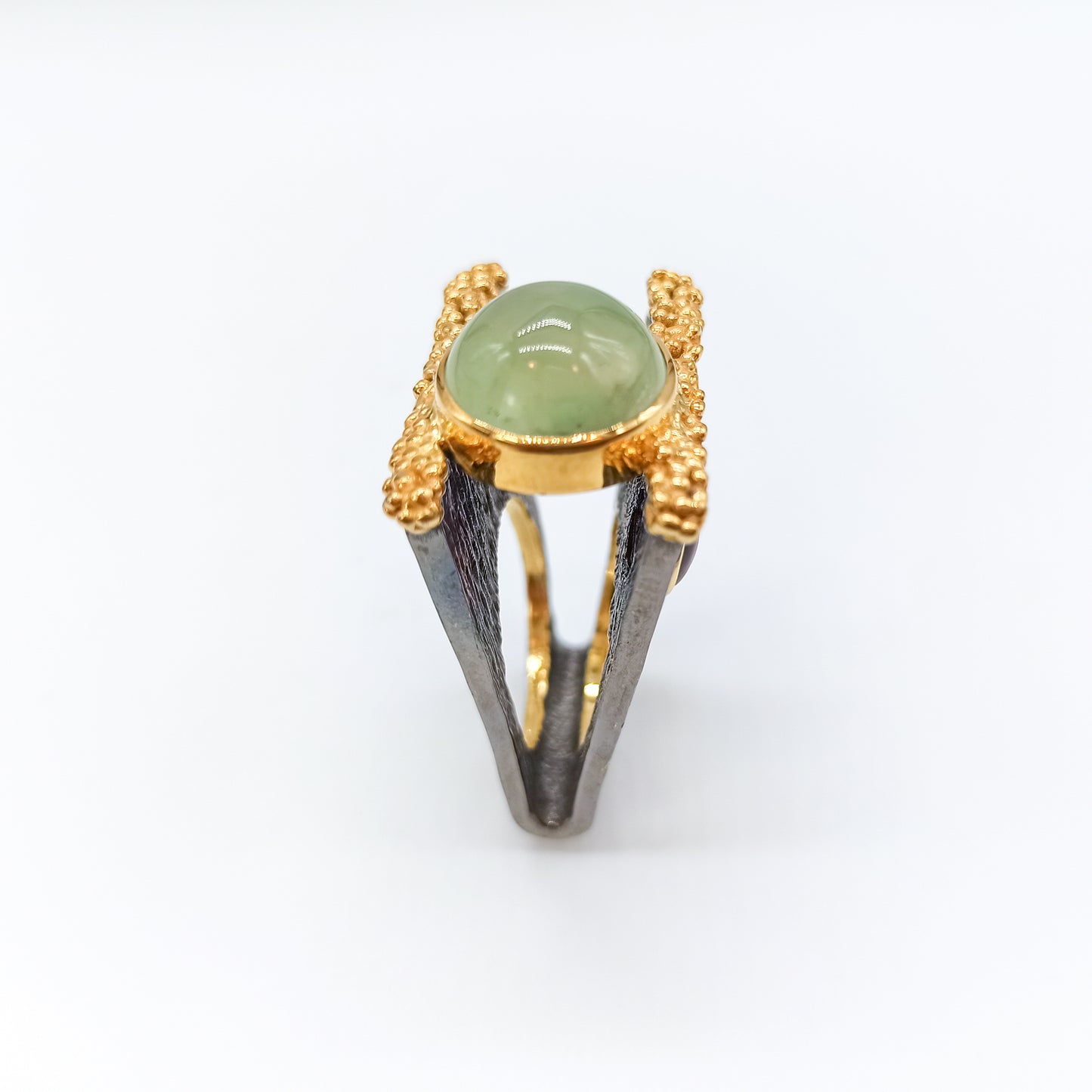 Anillo Square Plata 925 y Piedras Naturales