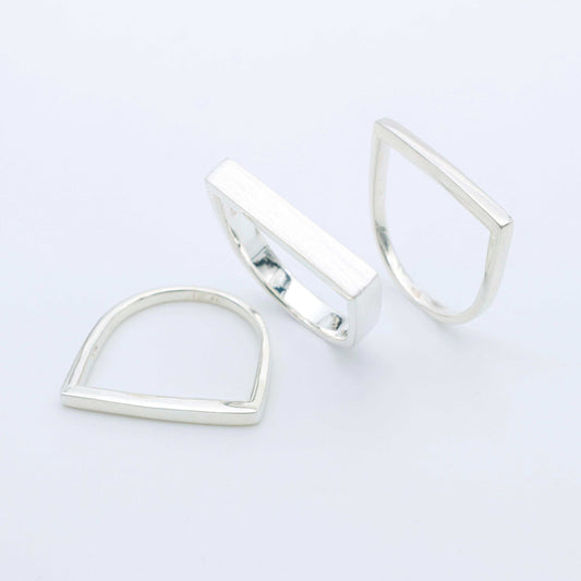 IC: TRES ANILLOS PLATA 925